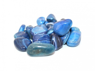 Agate Blue Banded Tumblestone Crystal Gemstones